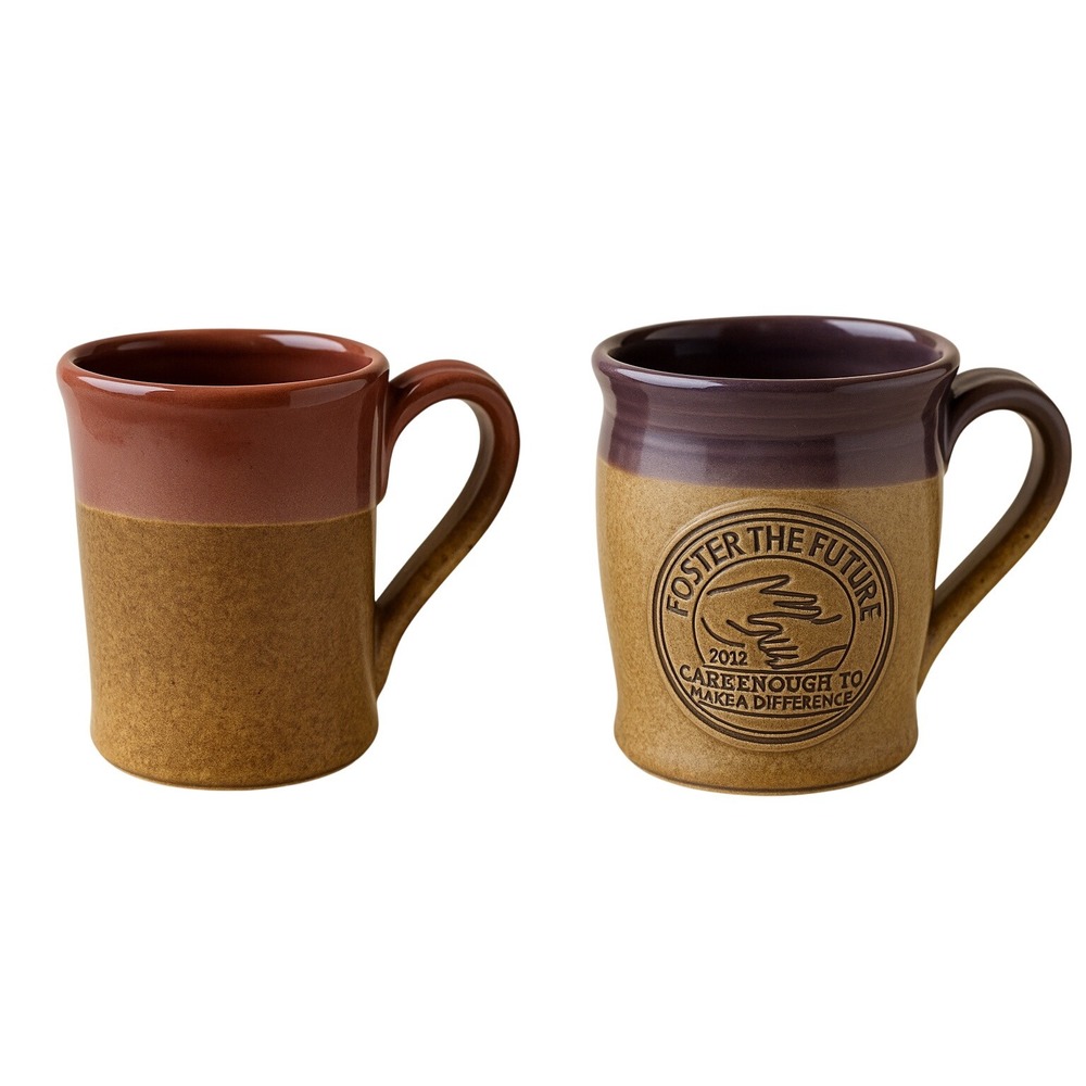 Cold Mountain Pottery Foster the Future 2010‎ 2012 Stoneware Coffee Mug Set of 2